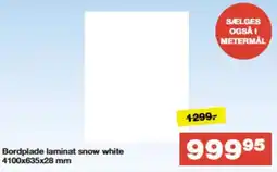 Bauhaus Bordplade laminat snow white tilbud