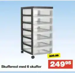 Bauhaus Skuffereol med 6 skuffer tilbud