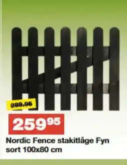 Bauhaus Nordic Fence stakitlåge Fyn sort tilbud
