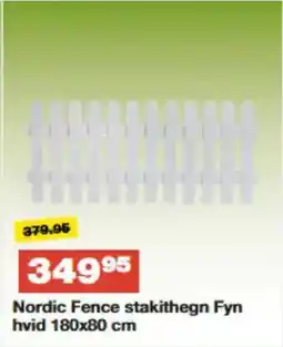 Bauhaus Nordic Fence stakithegn Fyn hvid tilbud