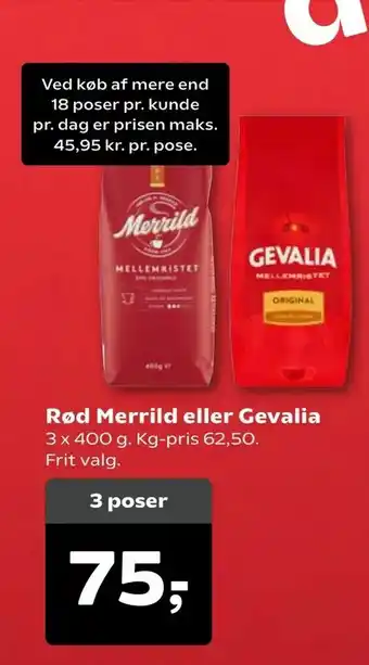 Kvickly Rød Merrild eller Gevalia tilbud