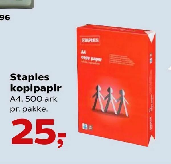 Staples kopipapir tilbud hos Kvickly