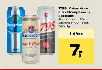 Kvickly 1795, Kaiserdom eller Oranjeboom specialøl tilbud