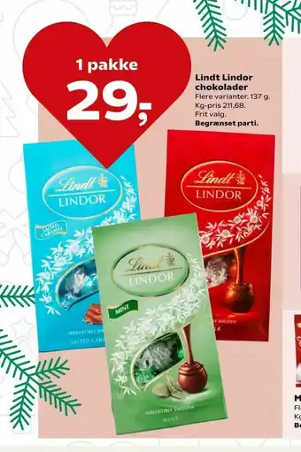 Kvickly Lindt Lindor chokolader tilbud