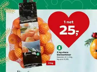 Kvickly 2 kg store klementiner tilbud