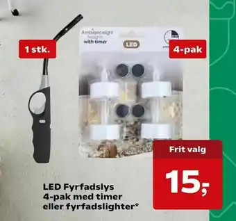 Kvickly LED Fyrfadslys 4-pak med timer eller fyrfadslighter tilbud
