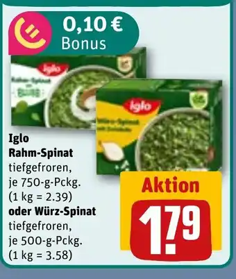 REWE DE Iglo Rahm-Spinat tilbud