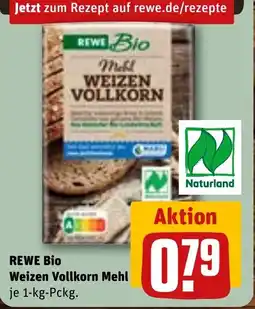 REWE DE REWE Bio Weizen Vollkorn Mehl tilbud