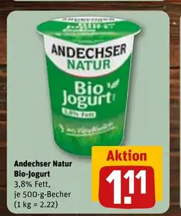 REWE DE Andechser Natur Bio-Jogurt tilbud