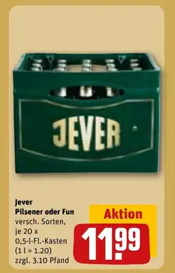 REWE DE Jever Pilsener oder Fun tilbud