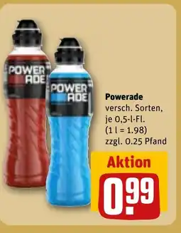 REWE DE Powerade versch. Sorten, tilbud