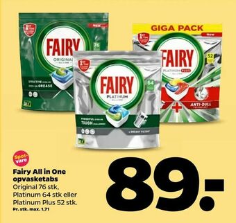 Netto Fairy All in One opvasketabs tilbud