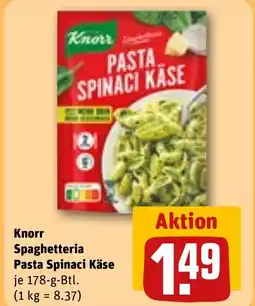 REWE DE Knorr Spaghetteria Pasta Spinaci Käse tilbud