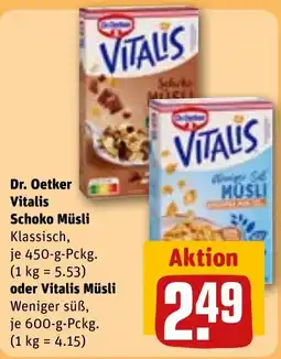 REWE DE Dr. Oetker Vitalis Schoko Müsli Klassisch, tilbud