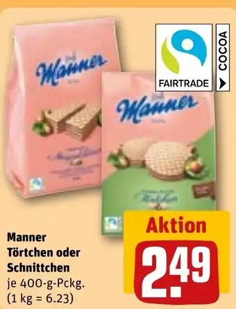 REWE DE Manner Törtchen oder Schnittchen tilbud