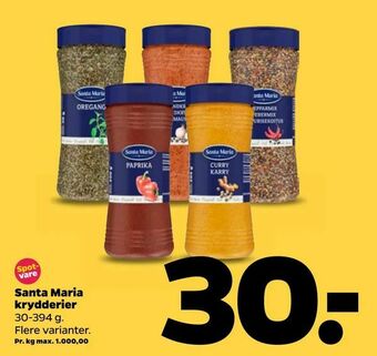 Netto Santa Maria krydderier tilbud