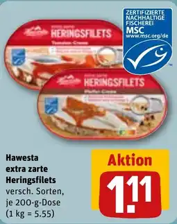 REWE DE Hawesta extra zarte Heringsfilets tilbud