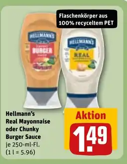 REWE DE Hellmann's Real Mayonnaise oder Chunky Burger Sauce tilbud