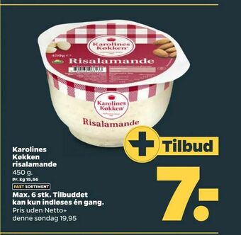 Netto Karolines Køkken risalamande tilbud
