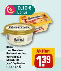 REWE DE Rama zum Streichen, Backen & Kochen oder Sanella tilbud