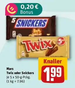 REWE DE Mars Twix oder Snickers tilbud