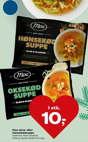 SuperBrugsen Mou okse- eller hønsekødsuppe tilbud