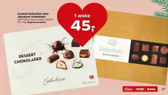 SuperBrugsen Carletti Selection eller Jakobsen chokolade tilbud
