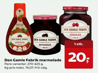 SuperBrugsen Den Gamle Fabrik marmelade tilbud