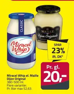 Fleggaard Miracel Whip el. Maille Dijon Original, DKK 20 tilbud
