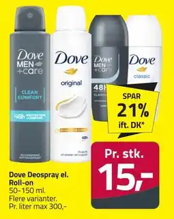 Fleggaard Dove Deospray el. Roll-on, DKK 15 tilbud