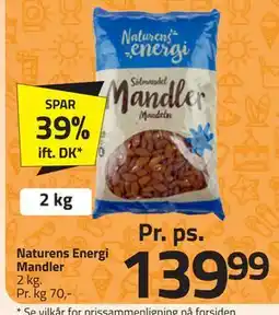 Fleggaard Naturens Energi Mandler, DKK 139.99 tilbud