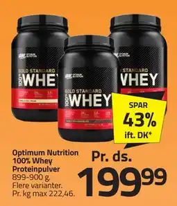 Fleggaard Optimum Nutrition 100% Whey Proteinpulver, DKK 199.99 tilbud