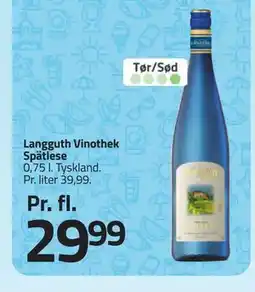Fleggaard Langguth Vinothek Spätlese, DKK 29.99 tilbud