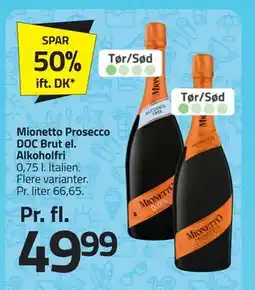 Fleggaard Mionetto Prosecco DOC Brut el. Alkoholfri, DKK 49.99 tilbud