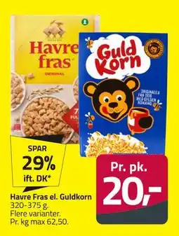 Fleggaard Havre Fras el. Guldkorn, DKK 20 tilbud