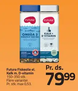 Fleggaard Futura Fiskeolie el. Kalk m. D-vitamin, DKK 79.99 tilbud