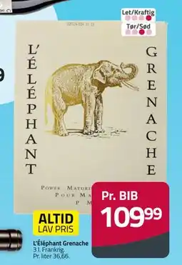 Fleggaard L’Éléphant Grenache, DKK 109.99 tilbud