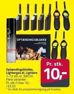 Fleggaard Optændingsblokke, Lightergas el. Lightere, DKK 10 tilbud