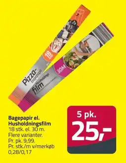 Fleggaard Bagepapir el. Husholdningsfilm, DKK 25 tilbud