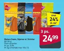 Fleggaard Malaco Snøre, Stjerner el. Strimler, DKK 24.99 tilbud