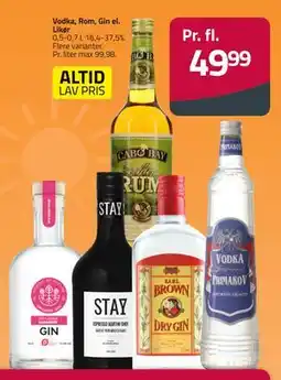 Fleggaard Vodka, Rom, Gin el. Likør, DKK 49.99 tilbud