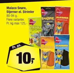 Calle Malaco Snøre, Stjerner el. Strimler, DKK 10 tilbud