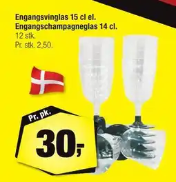 Calle Engangsvinglas 15 cl el. Engangschampagneglas 14 cl, DKK 30 tilbud