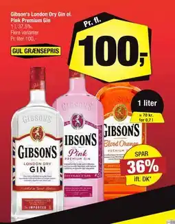 Calle Gibson's London Dry Gin el. Pink Premium Gin, DKK 100 tilbud