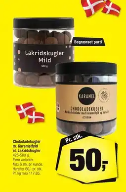 Calle Chokoladekugler m. Karamelfyld el. Lakridskugler, DKK 50 tilbud