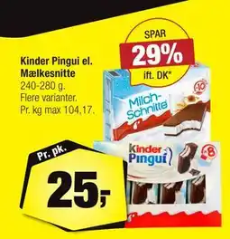 Calle Kinder Pingui el. Mælkesnitte, DKK 25 tilbud