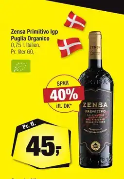 Calle Zensa Primitivo Igp Puglia Organico, DKK 45 tilbud