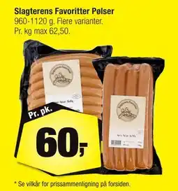 Calle Slagterens Favoritter Pølser, DKK 60 tilbud