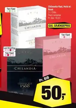 Calle Chilandia Rød, Hvid el. Rosé, DKK 50 tilbud