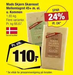 Calle Mads Skjern Skæreost Mellemlagret 45+ m. el. u. Kommen, DKK 110 tilbud